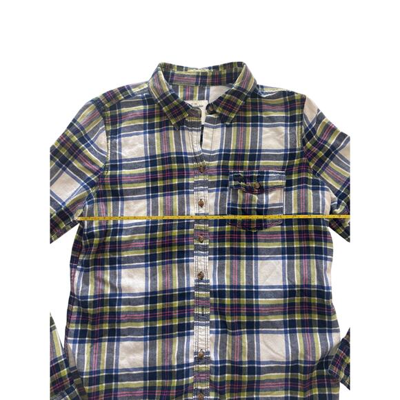 Abercrombie & Fitch Plaid Flannel Shirt Green Navy Pink Youth Large / Adult Sm - Picture 4 of 7